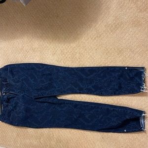 NYDJ Ami Skinny Denim patterned jeans with frayed hem